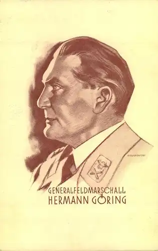 1938/1940 ca., GENERALFELDMARSCHALL HERMANN GÖRING, ungebrauchte Karte in sauberer Erhaltung.
