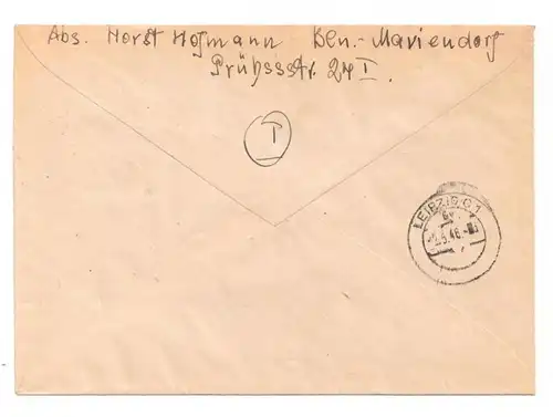 1946, 1946, bunt frankierter. portogerechter R-Brief ab BERLIN-MARIENDORF
