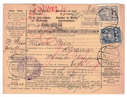 1928, money order from RIAG to Estland