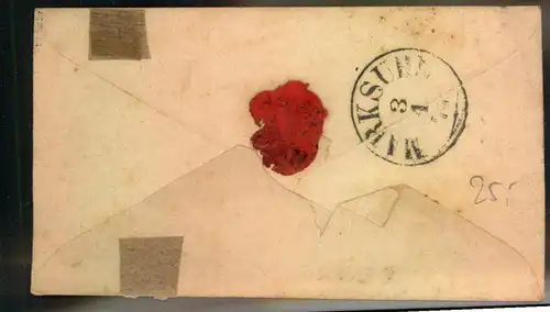 1872, WASUNGEN, nachverwendeter Thrun und Taxisstempel auf Brief mit 3 Kreuzer großer Brustschild