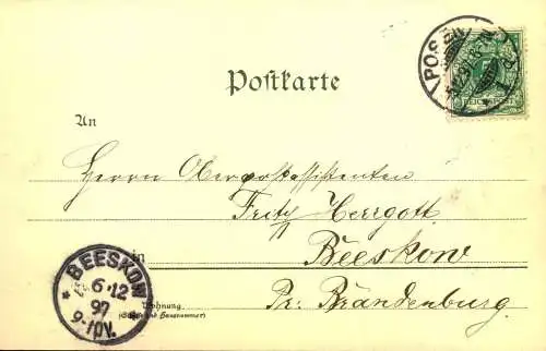 "POZNAN (POSEN)", , Lithographie. gelaufen 1897