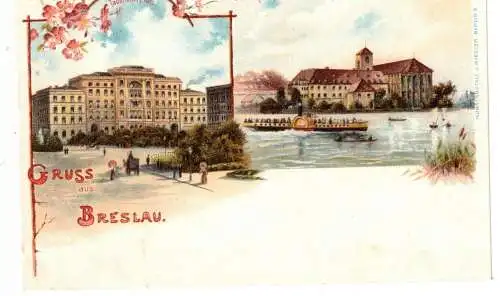 Gruss aus "BRESLAU", ,Lithographie. ungelaufen ca. 1897