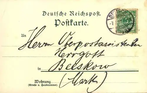 Gruss aus "DEUTSCH - KRONE", , Lithographie. gelaufen 1897