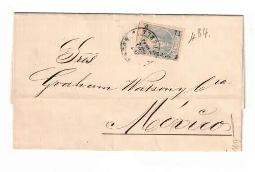 1871, fofef letter from PUEBLO to Mexico