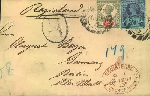 1900, registered letter to Berlin