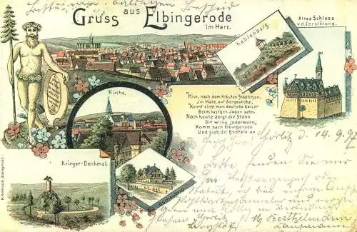 Gruss aus " ELBINGERODE", gelaufen 1897