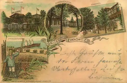 Gruss aus " ZINNOWITZ", gelaufen 1897