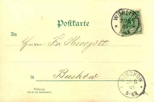 Gruss aus " WÖRLITZ", gelaufen 1897