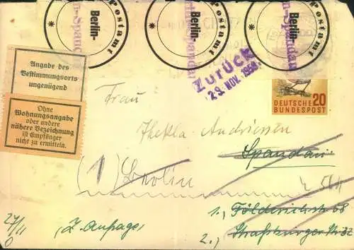 1958, " Chaosbrief" nach Berlin.