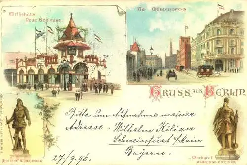 "Gruss aus " BERLIN "  gelaufen 1897