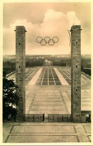 1936, BERLIN Somderkarte Marathontor mit Sonderstempel
