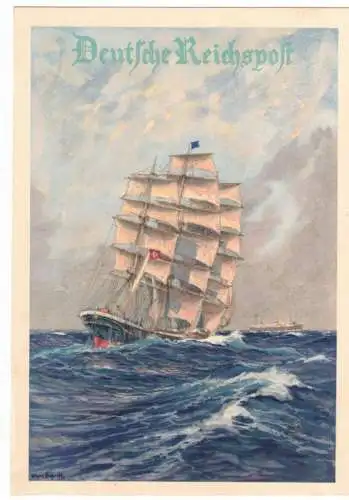 1936, sauber gebrauchtes Telegramm (LX 2 (5.36) - Segelschiff