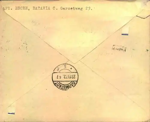 1932, registered letter from BATAVIA