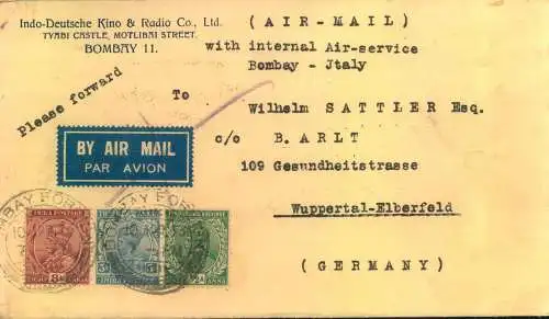 1933, aur mail to Germany, Wuppertal