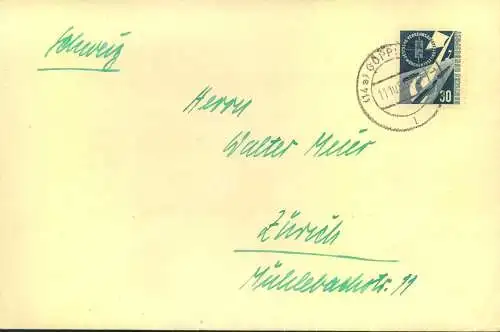 1953, Auslandsbrief mit EF 30 Pf. Verkehrsausstellung
