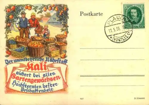 1936, schöne Werbekarte ab PLAUEN