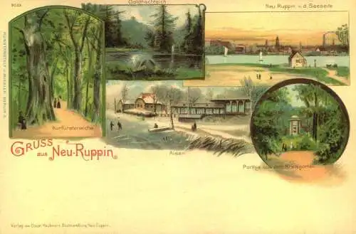 Gruss aus "NEU-RUPPIN“ , Lithographie. ungelaufen  cca,1897