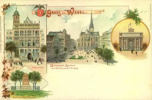 Gruss aus "WESEL", , Lithographie. ungelaufen  cca,1897