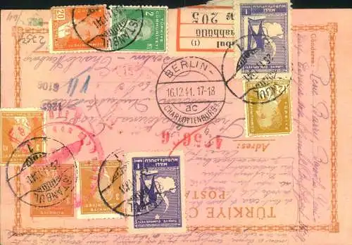 1941, reuch frankierte R-Karte mit Zensur von ISTANBUL nach Berlin. - Charlottenburg