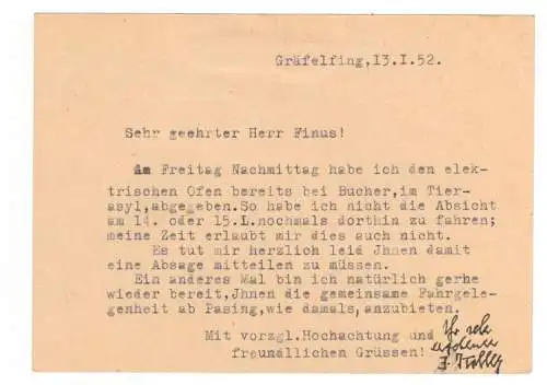 1951, 60 Pf. Posthotn als Eilgebühr auf 10 Pf. GSK ab GRÄFELFING