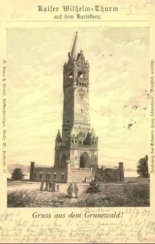 1901, "Kaiser Wilheln-Turm", gelaufen von Berlin nach Werder