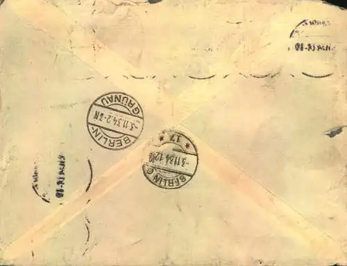 1934, Express via air mail from STOCKHOLM to Berlin