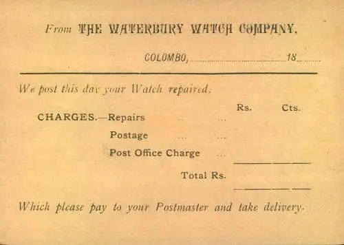 1890, ca.:stationery card preprinted with invoice