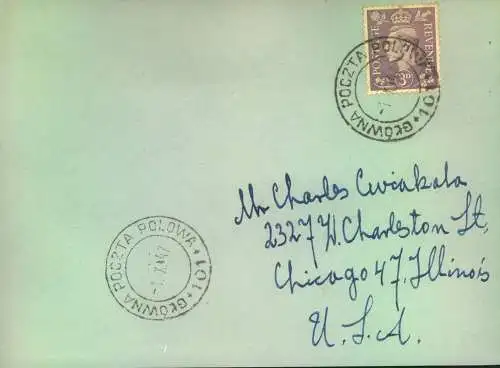 1941, field post cancelled "CTESCA POSTA"