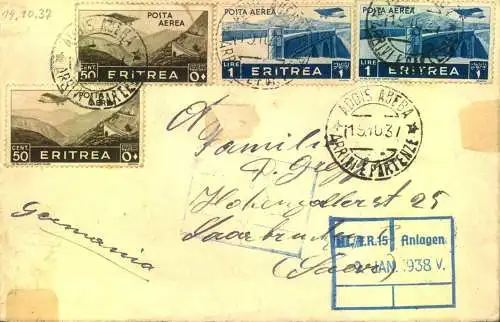 1931, interedsting air mauk letter to Germany