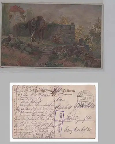 0002
       
       Letzter Abschied 
       Feldpost Karte
       gelaufen 12.12.16 ,Z1   
       Suchbegriff ,Pferd,