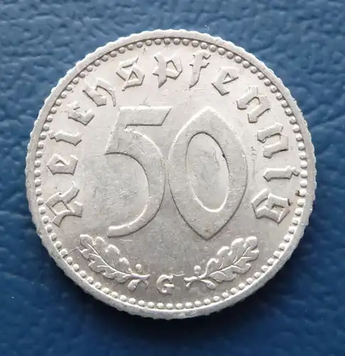 50 Reichspfennig 1944 G 3. Reich Alu J. 372 f. stgl R selten