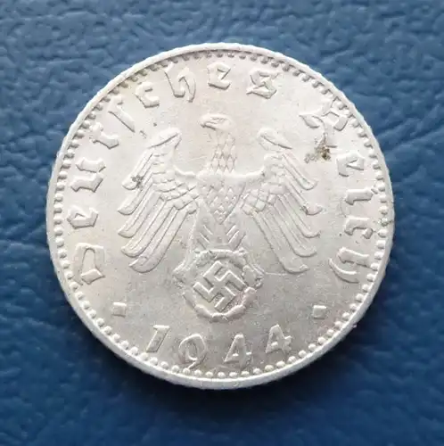 50 Reichspfennig 1944 G 3. Reich Alu J. 372 f. stgl R selten