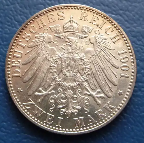 2 Mark 1901 A Kaiserreich Lübeck Wappen J. 80 f. stgl Top