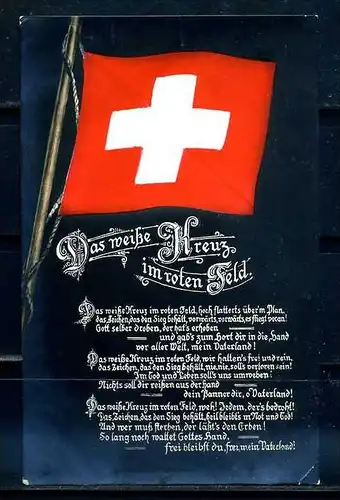 K9547)Ansichtskarte: Das Weisse Kreuz im Roten Feld