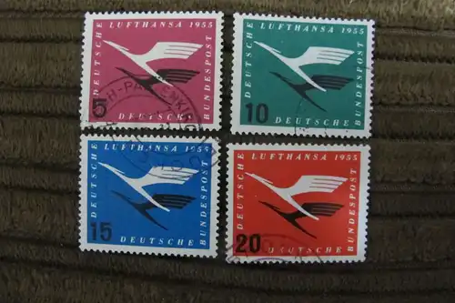 Briefmarken BRD 1955: Deutsche Lufthansa - Flugdienstbeginn. Satz 4 Werte gestempelt komplett.