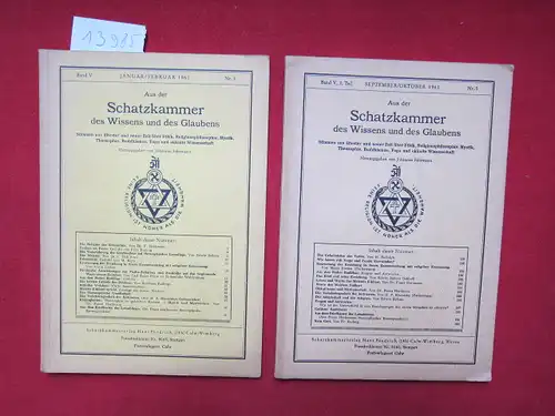Fährmann, Johannes [Hrsg.]: Aus der Schatzkammer des Wissens und Glaubens (Band V). Konvolut aus 2 Heften: Hefte 1 und 5/1961. Stimmen aus ältester und neuer...