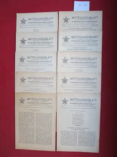 Rosenkreuzer-Gemeinschaft [Hrsg.] und Hugo Petzold: Mitteilungsblatt : Konvolut aus 10 Heften Nr. 1-12/1955 (Jan. - Dez.). für den Mitarbeiter- und Freundeskreis der Rosenkreuzer-Gemeinschaft in Deutschland und der Schweiz. 