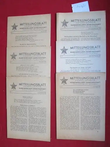 Rosenkreuzer-Gemeinschaft [Hrsg.] und Georg Vollmer: Mitteilungsblatt : Konvolut aus 6 Heften Nr. 1-6/1957 (Jan. - Dez.). für den Mitarbeiter- und Freundeskreis der Rosenkreuzer-Gemeinschaft in Deutschland und der Schweiz. 