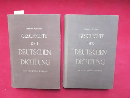 Geschichte der Deutschen Dichtung - Nach ihren Epochen dargestellt. Band 1 und 2. EUR