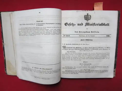 Frederik der Siebente: Gesetz- und Ministerialblatt für das Herzogthum Holstein. 