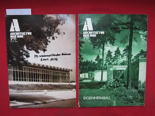 Konvolut aus 2 Heften: Architektur der DDR Hefte 2/77 und 3/77 (Eigenheimbau). EUR