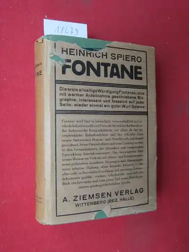 Spiero, Heinrich: Fontane. Geisteshelden, Bd. 75. 