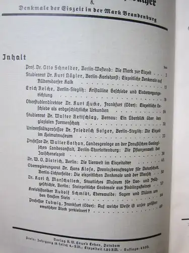 Klose, Hans, Paul Ortwin Rave Werner Lindner u. a: Brandenburgische Jahrbücher : Jahrgang 1937 (Heft 5 - 8) ; Hrsg. Landeshauptmann der Provinz Mark Brandenburg...