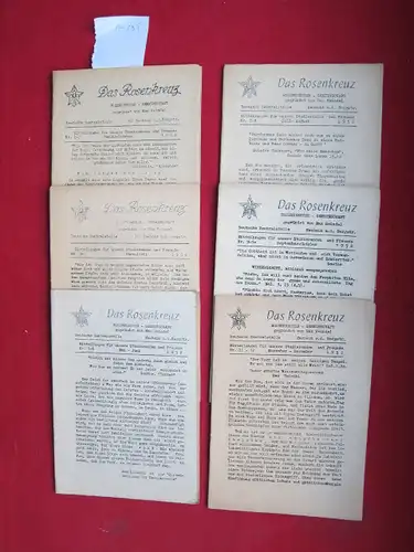 Deutsche Zentralstelle der Rosenkreuzer-Gemeinschaft [Hrsg.]: Das Rosenkreuz - Hefte 1-12/1952 (6 Hefte - komplett) - Rosenkreuzer-Gemeinschaft. Gegründet durch Max Heindel. Mitteilungen für unsere Studierenden und Freunde. 