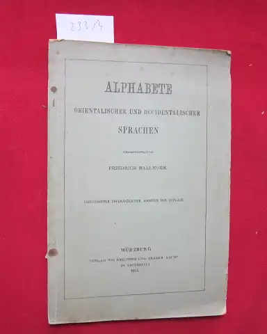 Ballhorn, Friedrich: Alphabete orientalischer und occidentalischer Sprachen. 