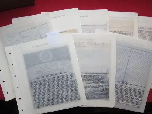 Klünner, Hans-Werner: 8 Bögen Berliner Pläne [Aus: Berlin Archiv Ergänzung Nr. 01009, 01025, 01026, 01030, 01050, 01058, 01084, 01099]. 