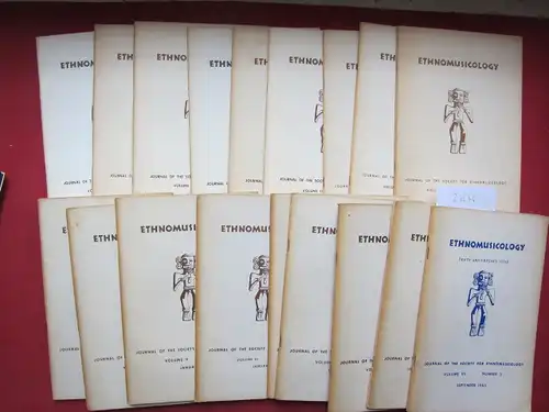 Merriam, Alan P. (Ed.), David P. McAllester (Ed.) Bruno Nettl (Ed.) a. o: Ethnomusicology. Volume 2 / 1958 - Vol. 7 / 1963 (18 Hefte) Journal of the Society for Ethnomusicology. 