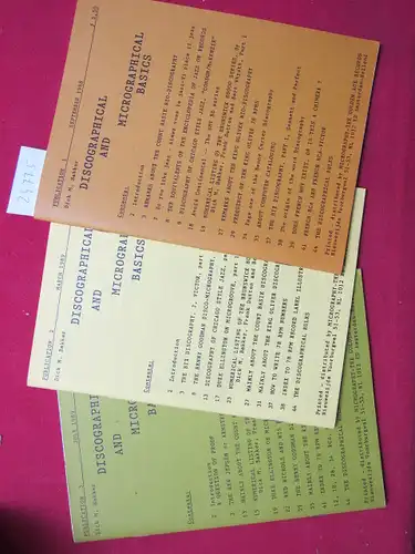 Bakker, Dick M: Discographical and micrographical basics. Publication 1 , 2 and 3. 