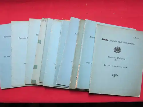 Königlich Preußische Wasserbauverwaltung: Konvolut aus 12 Heften der Reihe: Allgemeine Verfügung Nr. 2, 5-10, 12-15, 17. 