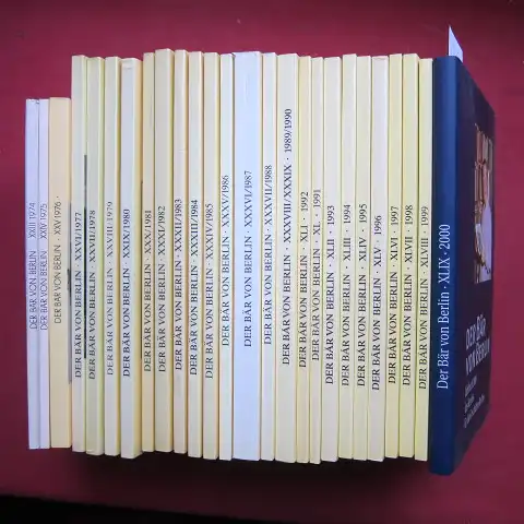 Olschilewski, Walther G. (Hrsg.), Walter Hoffmann-Axthelm (Hrsg.) Gerhard Kutzsch (Hrsg.) u. a: Der Bär von Berlin : Jahrbuch des Vereins für die Geschichte Berlins. Jahrbuch 1974 - 2000 [26 Bände]. 